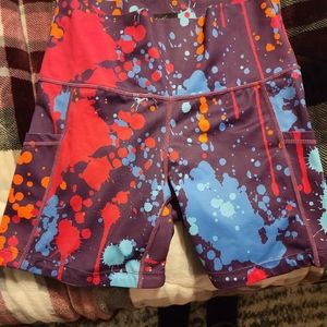 5 inch paint splatter gym shorts